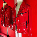Punk Style Patent Leather Motorcycle Jacket - Alt Style Clothing