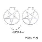 Stainless Steel Satanic Pentagram Hoop Earrings