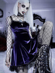 Darkly Alluring Gothic Vintage Lace Sleeveless Mini Dress