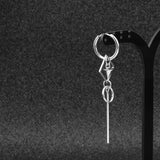 Stainless Steel Hoop Earrings Unisex Long Tassel Chain
