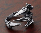 Get the Edgy Look with Stainless Steel Vintage Silver Eagle Animal Rings - Alt Style Clothing
