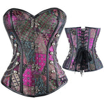 Vintage Retro Sexy Steampunk Gothic Leather Overbust Corset