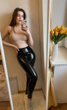 Reflective Shiny Mirror Leather Leggings - Slim Sexy Fit with High-Waist Stretch and PU Leather - Alt Style Clothing