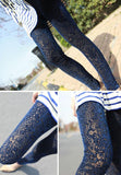 Nine-Minute Bud Silk Pants with Hollow Out Net Yarn Design - Stylish - Alt Style Clothing