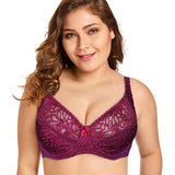 Ultra-Thin Lace Bras in Plus Sizes B to F Cup - Alt Style Clothing