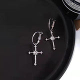 Gothic Personality Cool Hoop Earrings Dangle Cross - Alt Style Clothing
