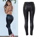 Sexy Hip Push-Up PU Leather Skinny Pencil Pants for Women - Stretchy and Form-Fitting Design - Alt Style Clothing