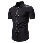 Short Sleeve Gothic Rivet Shirt - Stylish and Unique Design