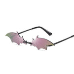 Unleash Your Inner Bat with Fashionable Rimless Bat-Shaped Sunglasses - Alt Style Clothing