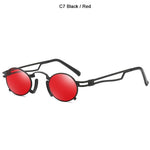 Metal Oval Frame Steampunk Gothic Vampire Sunglasses - Alt Style Clothing