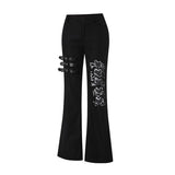 Vintage Grunge Gothic Bandage Cargo Pants with Buckle Detailing - Punk Style Sweatpants - Alt Style Clothing