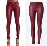 Sexy Hip Push-Up PU Leather Skinny Pencil Pants for Women - Stretchy and Form-Fitting Design - Alt Style Clothing