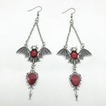 Gothic Punk Bat, Cross Coffin Earrings - Alt Style Clothing