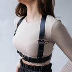Add a Touch of Gothic Style to Your Outfit with Our Wide Leather Waist Belt for Women Body Bondage Chest Harness Belt - Alt Style Clothing