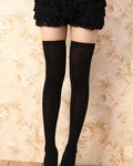 Sexy Stretchy Thigh High Stockings: Opaque and Elegant with Bow Detail