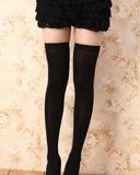 Sexy Stretchy Thigh High Stockings: Opaque and Elegant with Bow Detail - Alt Style Clothing