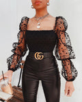 Chiffon See-through Long Sleeve Top - Alt Style Clothing