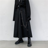 dark style wide leg Capris personality heavy metal zipper pants - Alt Style Clothing