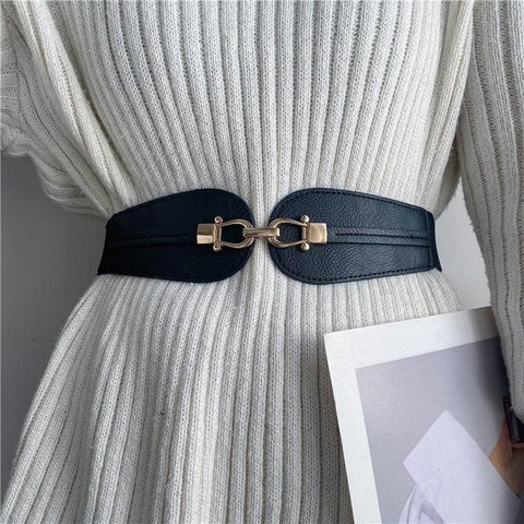 Simple Elastic Waist Belt with Metal Buckle - Alt Style Clothing