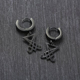 Earrings Sigil Of Lucifer Satanic Symbol Seal Of Satan
