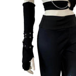 Gothic Eyelet Ribbon Elbow-Length Outsleeve Gloves for Dark and Cool Girls - Alt Style Clothing