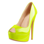 Make a Statement with Peep Toe Platform Spike Pumps Extremely High Heel Party Shoes - Alt Style Clothing