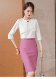 Flaunt Your Style at the Office with our Sexy High-Waisted Midi Pencil Skirt for Ladies