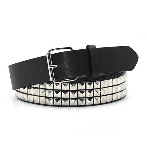 Pyramid Studded Belt Punk Rock With Pin Buckle Hardware