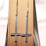 High Quality Metal Satanic Inverted Cross Drop Earrings Devil - Alt Style Clothing