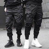 Techwear Tactical Cargo Pants with Ribbon Detailing