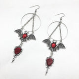 Gothic Punk Bat, Cross Coffin Earrings - Alt Style Clothing