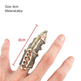 Cool Punk Gothic Rock Scroll Joint Armor Knuckle Metal Full Finger Claw Ring - Alt Style Clothing