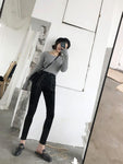 Pencil Pants Lace-Up Zip Ankle-length Jeans - Alt Style Clothing