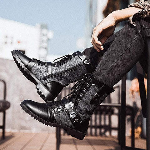 Retro Mid-Carf Punk Motorcycle Boots