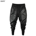 Idopy Men's Faux Leather Harem Pants