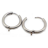 Stainless Steel Round Hoop Earrings - Alt Style Clothing