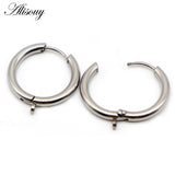 Stainless Steel Round Hoop Earrings - Alt Style Clothing