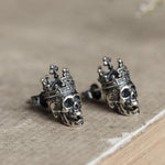 Creative Retro Skull King Crown Stud Earring Punk Gothic Style - Alt Style Clothing