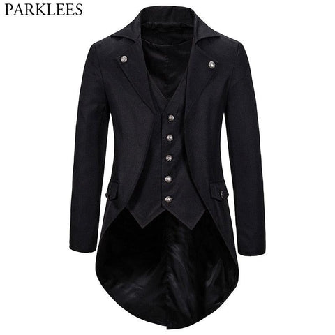 Gothic Victorian Tailcoat Jacket Steampunk Medieval Cosplay Costume - Alt Style Clothing