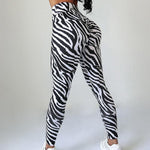 Sexy Women Fitness Leggings High Waist Zebra Stripes