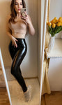 Reflective Shiny Mirror Leather Leggings - Slim Sexy Fit with High-Waist Stretch and PU Leather - Alt Style Clothing