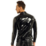 Glossy PVC Leather Sheath Shirt - Perfect for Shaping and Stylish Looks - Alt Style Clothing