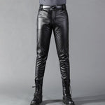 Men's Fashionable Skinny Fit Leather Pants