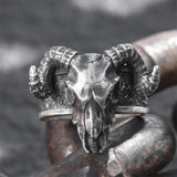 Vintage Retro Punk Skull Devil Horn Ring - Alt Style Clothing