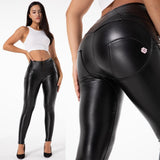 High-Waisted Leather Pants - Casual Style for a Fashionable and Comfortable Look