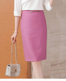 Flaunt Your Style at the Office with our Sexy High-Waisted Midi Pencil Skirt for Ladies