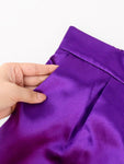 Pants High Elastic Waist Office Lady Work Casual Pencil Capris with Pockets