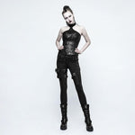 Punk Rock Heavy Metal Long pants Casual Black Skinny Slim Fit Zipper - Alt Style Clothing