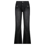 Vintage Low-Waisted Straight Jeans - Alt Style Clothing