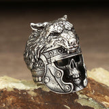 Unleash Your Inner Beast with Domineering Viking Wolf Head Skull Rings in Retro Stainless Steel - Alt Style Clothing
